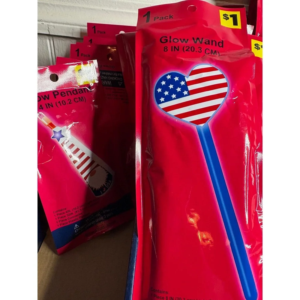 Patriotic Glow Stick Necklaces Bracelets Wands Party Favors 4th of July